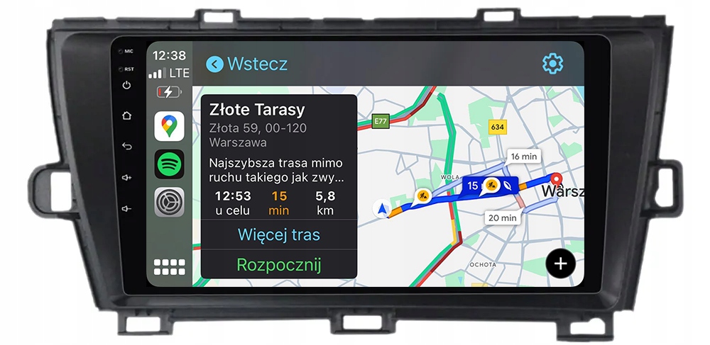 Toyota Prius Nejnovější Android Carplay Rádio Navigace Mapy Aplikace