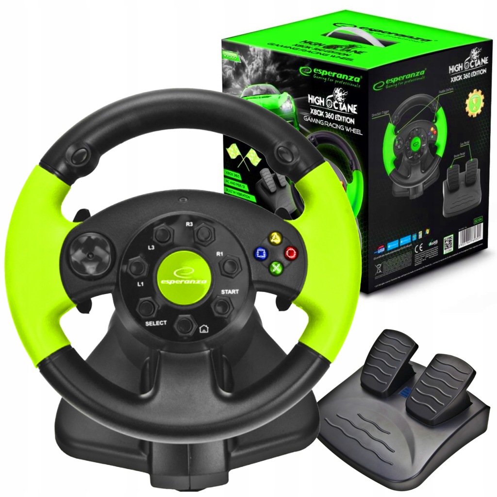 Volant S Vibracemi Xbox 360 Pc PS3 Usb Pedály Vibrace Multirozhraní