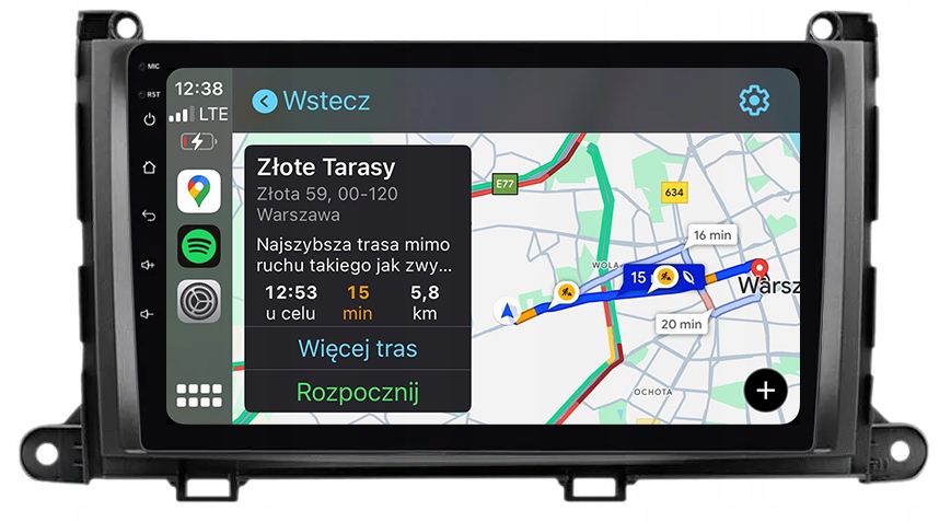 Toyota Sienna 2009-2014 Nejnovější Android Carplay Rádio Navigace