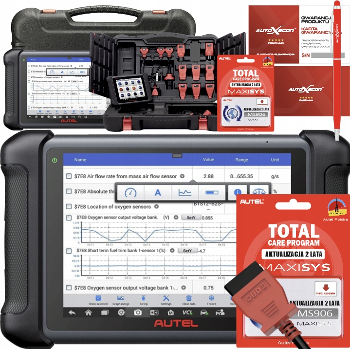 Diagnostický Tester Autel MS906 j, polský Dealer 8 palců 2 roky aktualizace