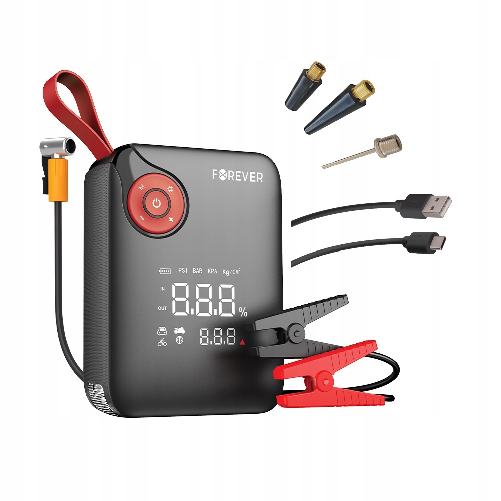 Forever startér jump 4v1 JS-400 7200mAh černo-červený