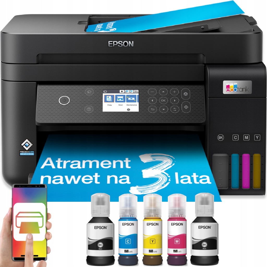 Tiskárna Epson EcoTank Zařízení 3v1 Skener Tisk Duplex Wifi Lan Adf Inkousty