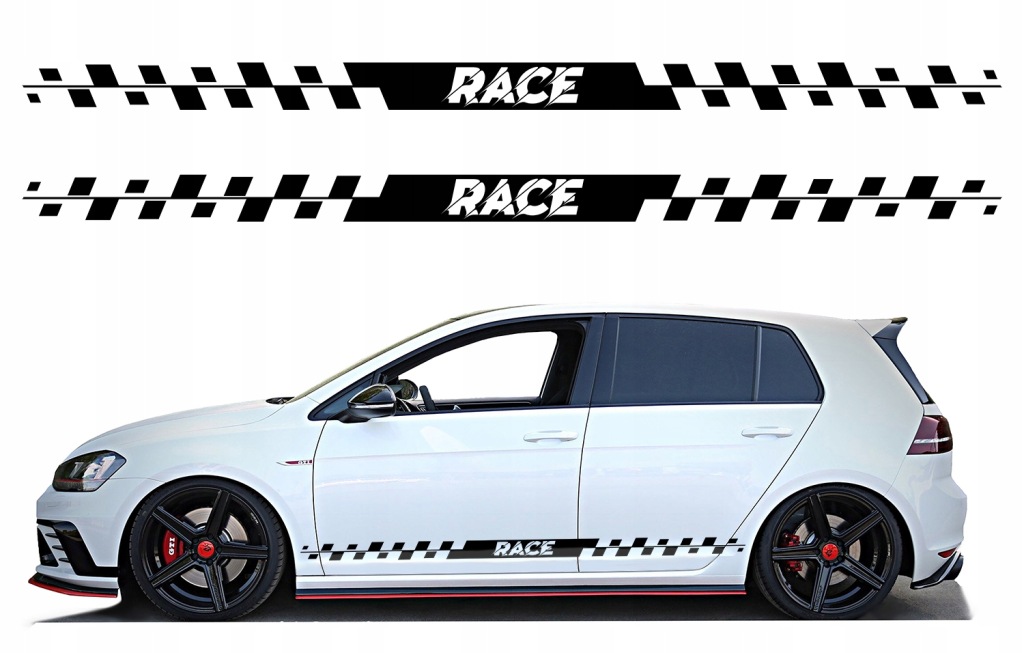 2x Samolepky Grafika na auto bok auta Pásy Pásky Race Závody 220x10,5