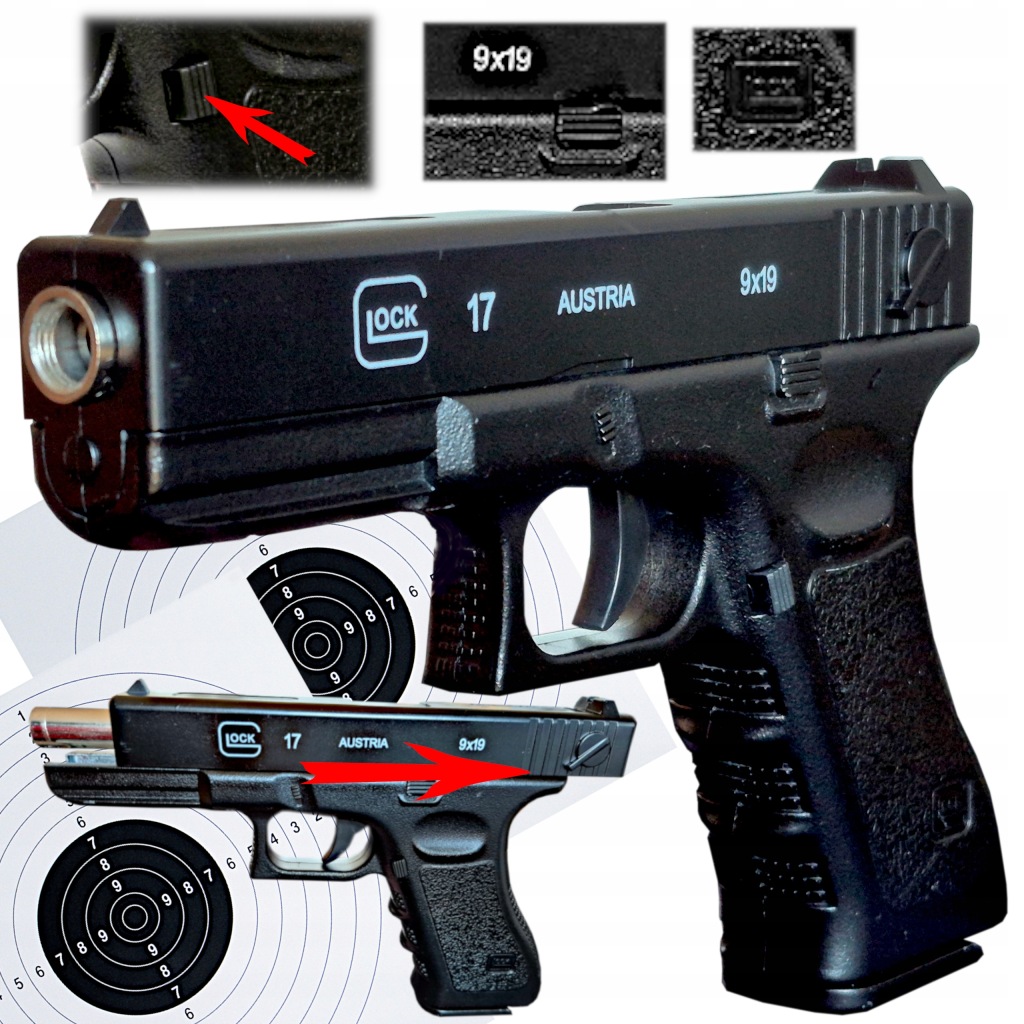 Pistolet Glock 17 Gen. IV Full Metal Na Kuličky Replika Asg Kuličky 6 mm kotouče