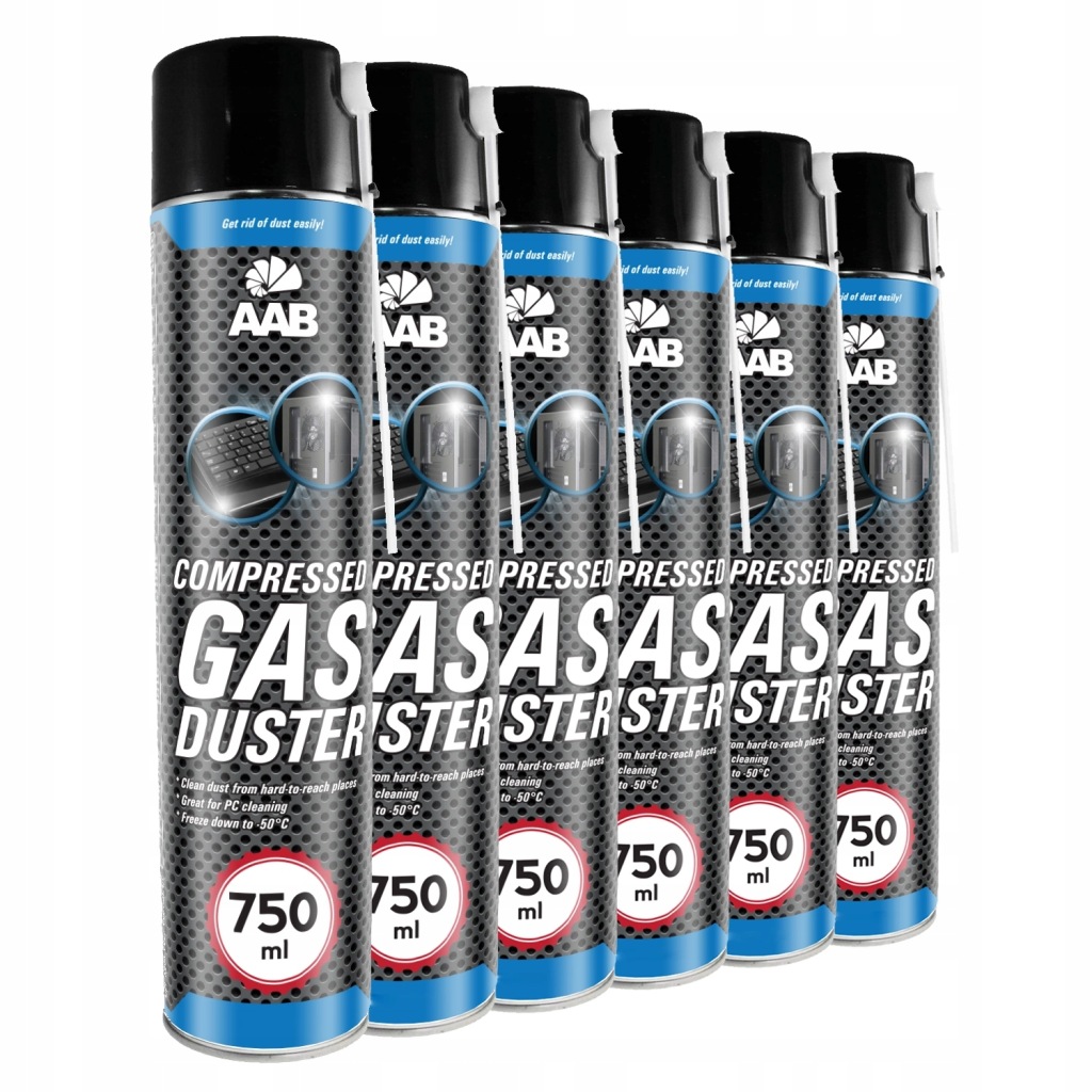 6x Aabcooling Stlačený Vzduch 750 ml 12x Trubiček