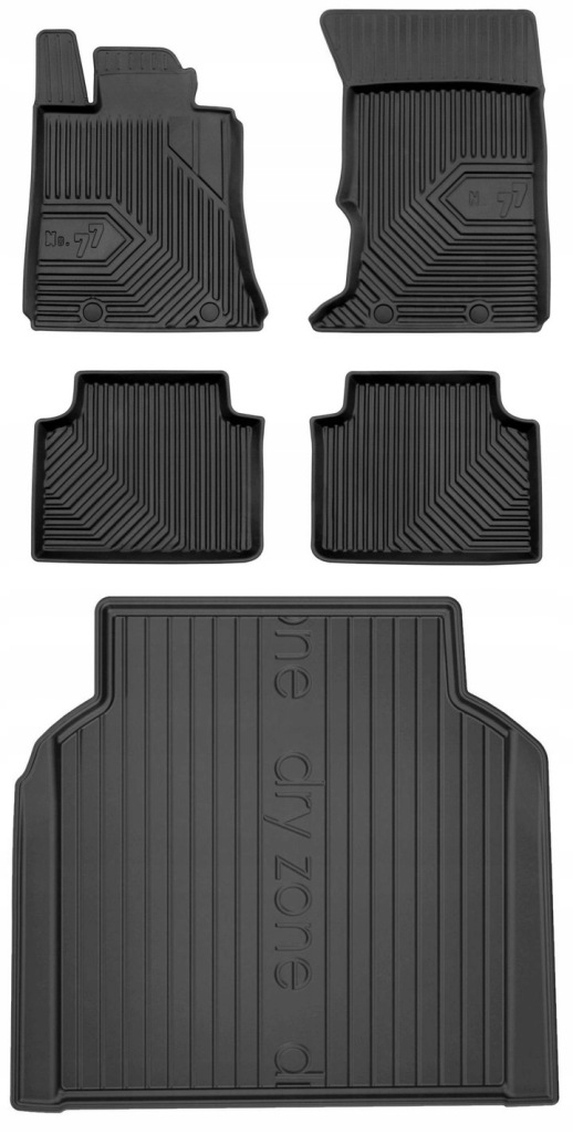 Set 77 Gumové rohože a rohože Alfa Romeo Giulia Awd Sedan od roku 2016