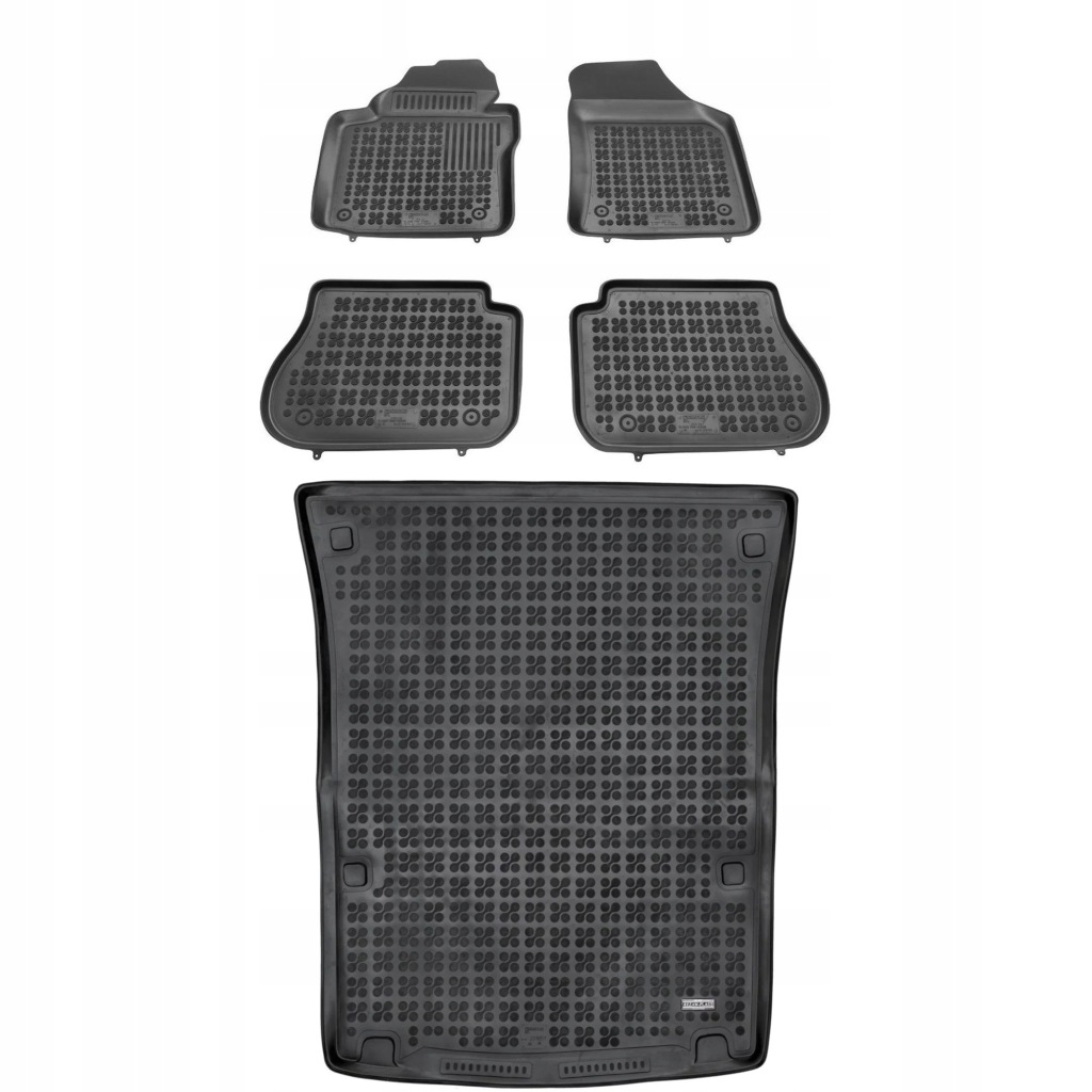 Gumová sada koberců a rohožek Volkswagen Caddy III 2007-2015 5 osob, ver