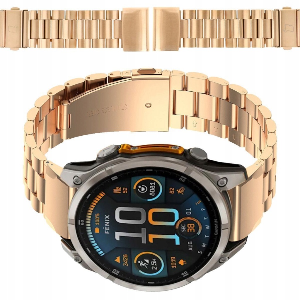 Pásek na hodinky Bizon, QuickFit 22 mm pro chytré hodinky, kovový, náramek