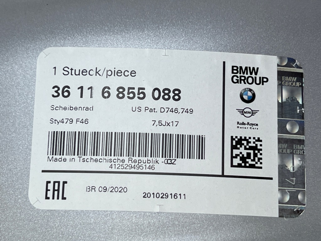 Bmw 2 F45 F46 felga 7.5jx17 ET54 6855088 Nowa Oryg — zdjęcie 8