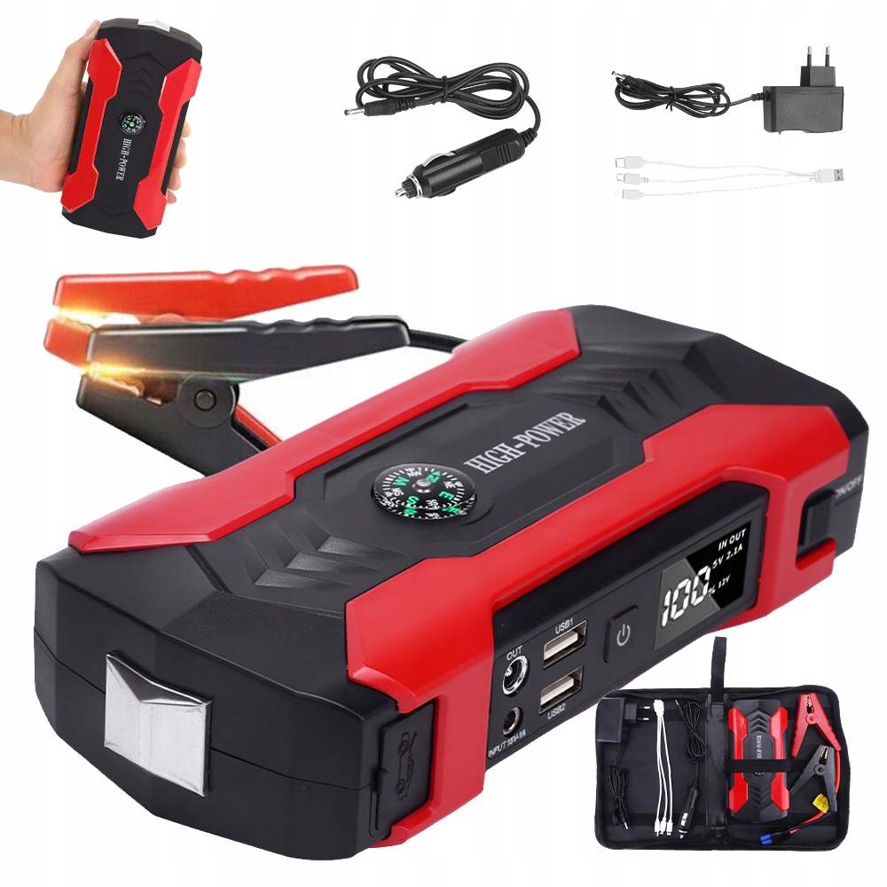 Auta Booster Startování Jump Starter Powerbank S Svítilnou 2800mAh 12V