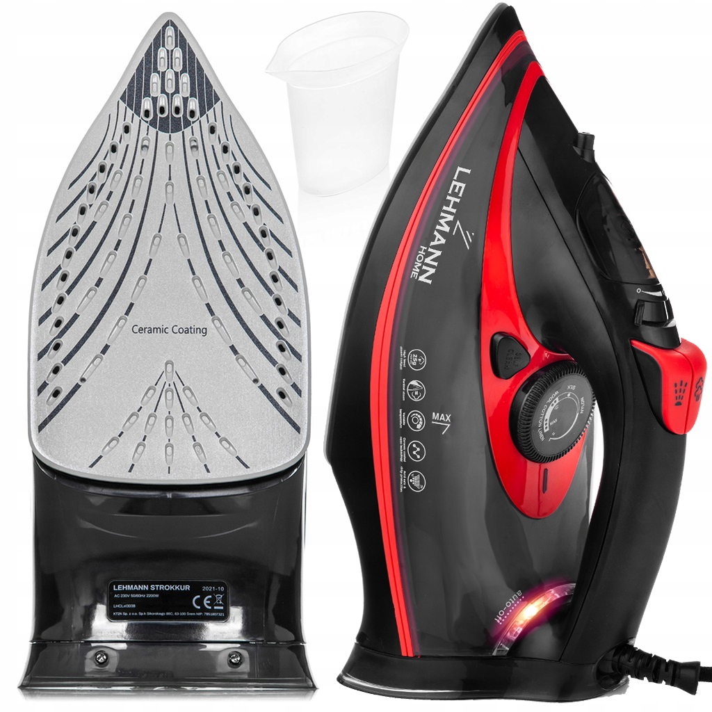 Žehlička Parní Žehlička Hasič 3000W 9v1 Anti-drip 150CM 140G/MIN Silná