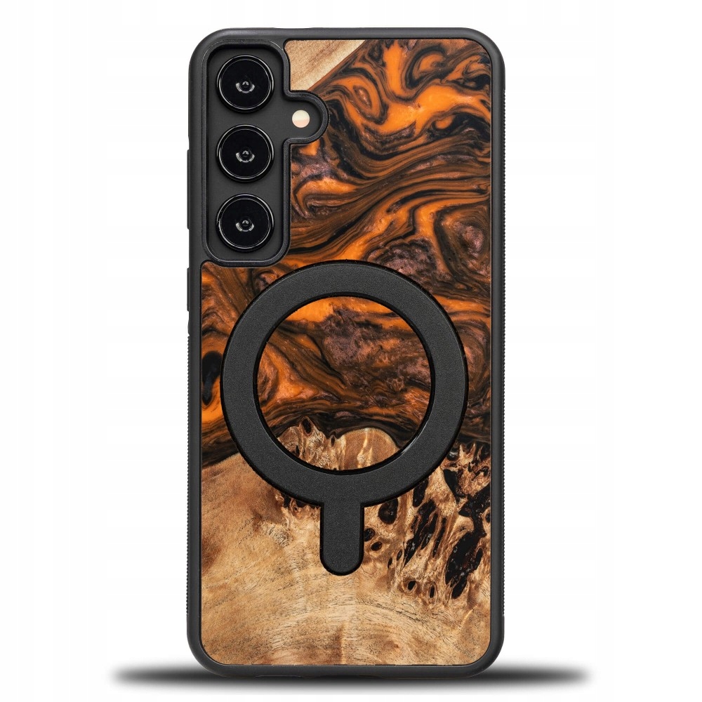 Pouzdro Bewood Unikátní pro Samsung Galaxy A35 5G oranžové s MagSafe