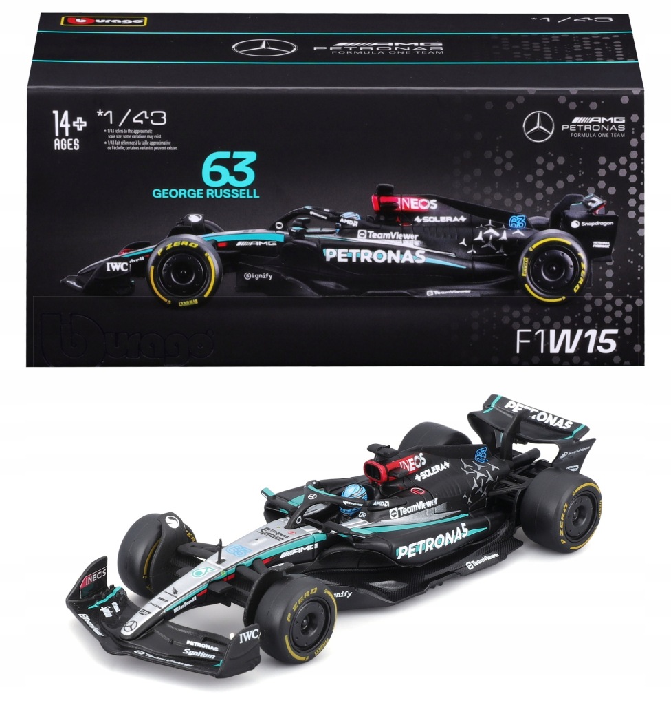 Formule F1 Mercedes Amg W15 2024 George Russell 1:43 Bburago 18-38209