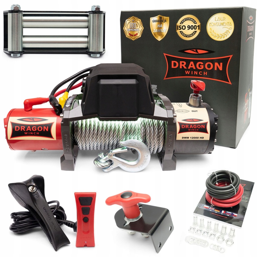 5,5T Vytahovač Dragon 12V Elektrický lanový Naviják automobilová odtahový vůz