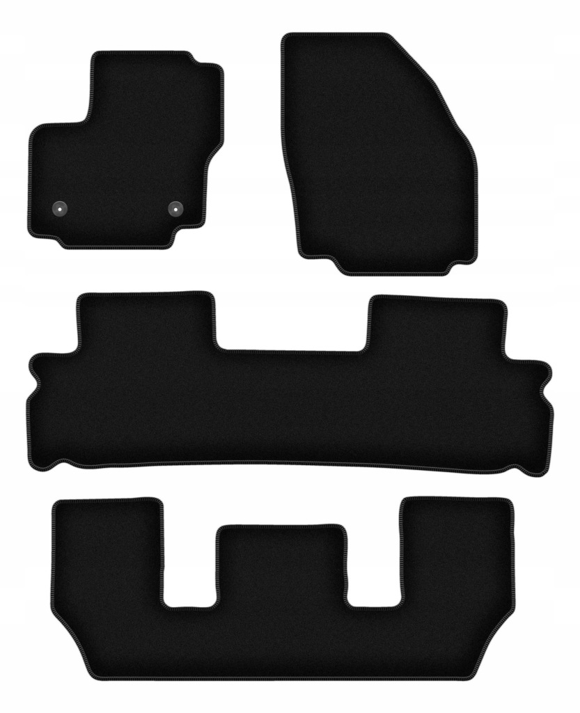 Velurové koberce Basic černé pro: Ford S-max MK1 Fl 7 osob (2012-2015)