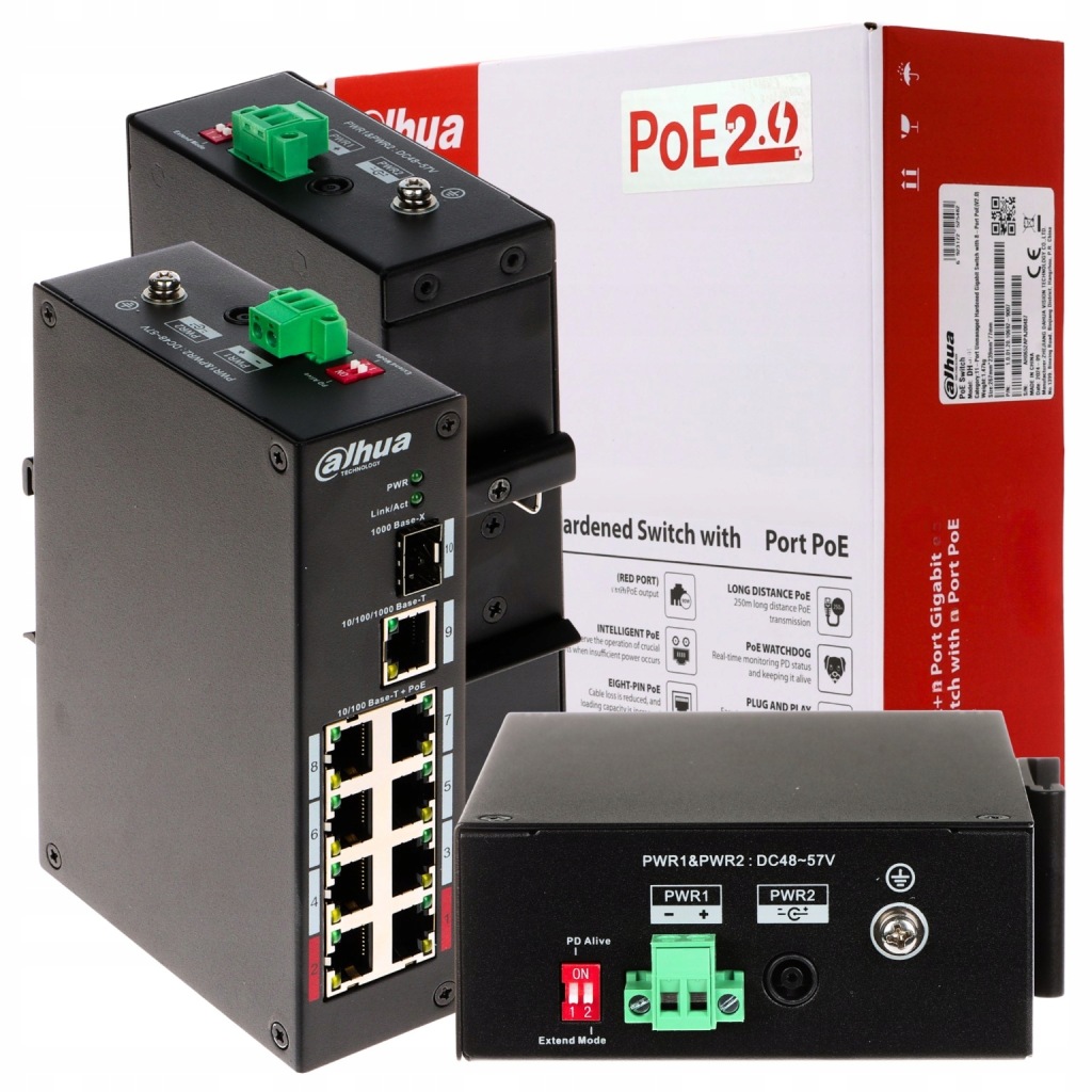 Průmyslový Switch Dahua PFS3110-8ET-96-V2 8-port Sfp Uplink Watchdog