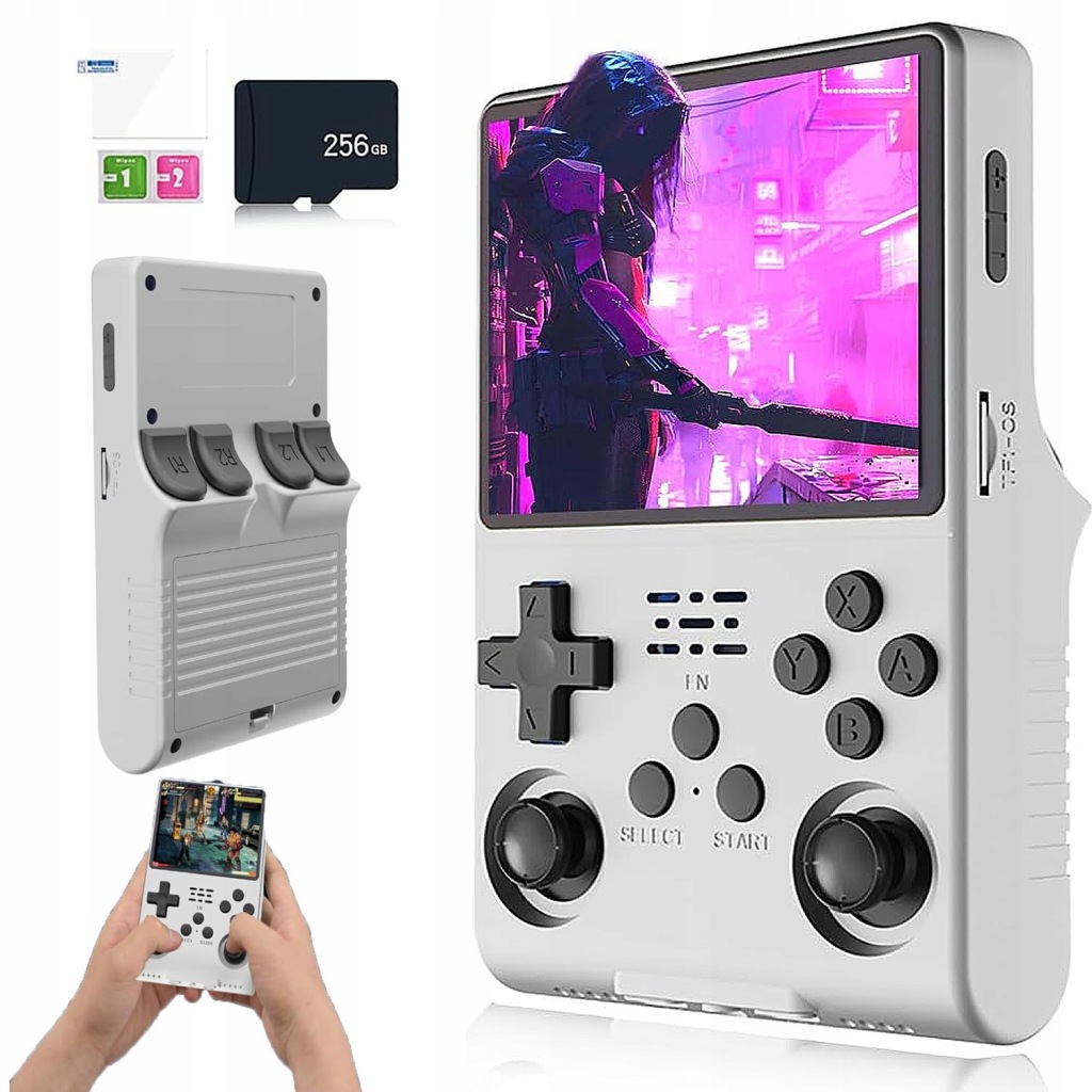 Gamepad Přenosná Retro Konzole R40S 256GB 30000 Her 3,5" Ips Bílá