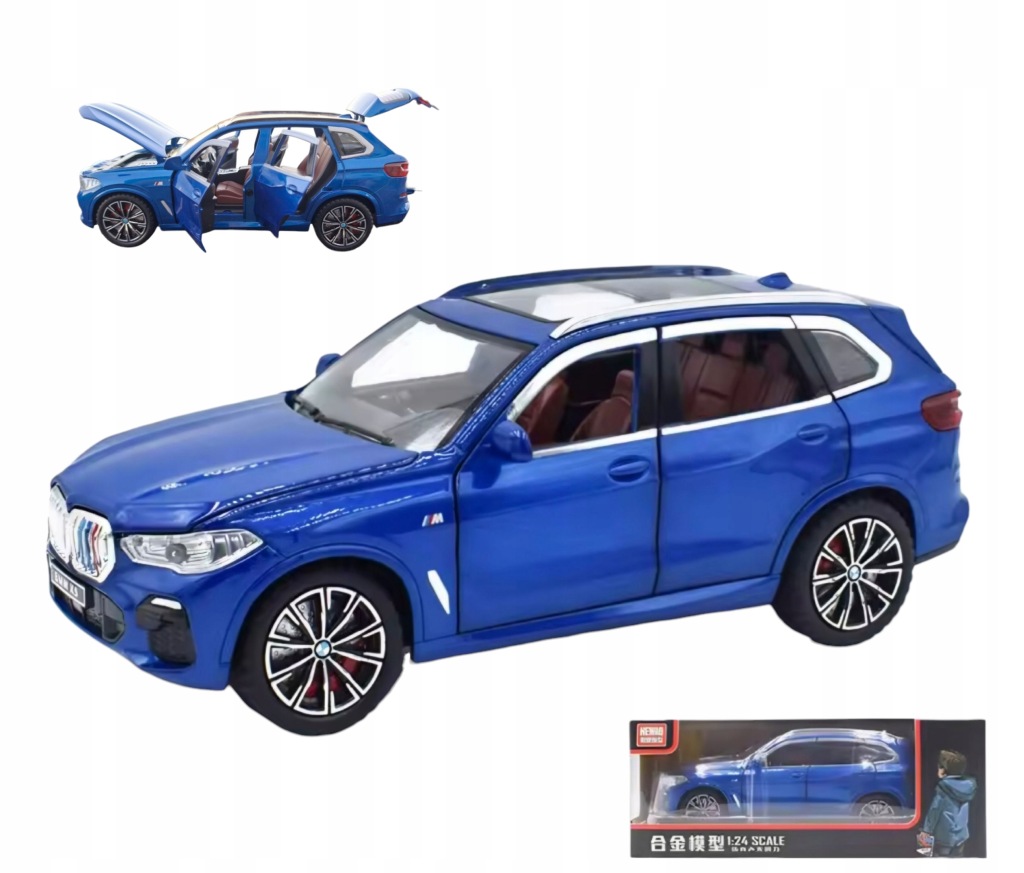 Model Automobil Bmw X5 M 1:24 box zvuk světla Led otevírací kapota klapka