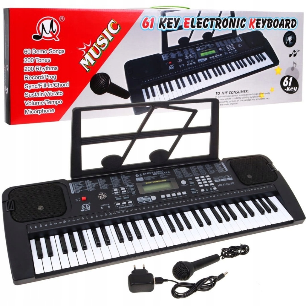 Klávesnice s mikrofonem pro děti 5+ Taktoměr Rádio Usb MP3