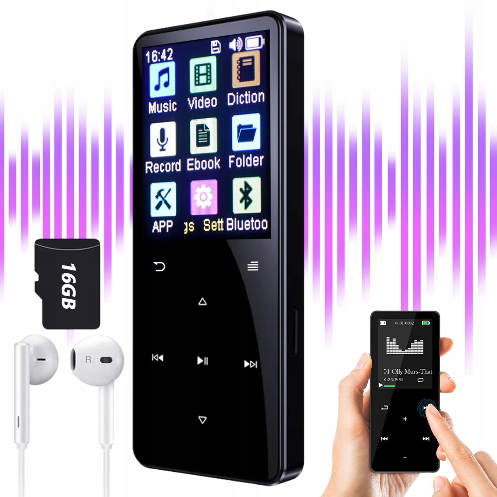 Přenosný MP3 Přehrávač MP4 16GB Bluetooth 5.0
