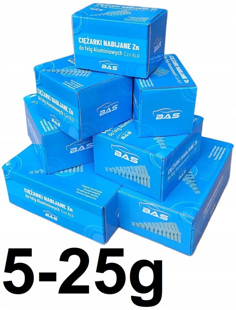 Sada nakládacích závaží pro hliníkové disky Alu Zn Zinek Bas 5-25 g 250 x