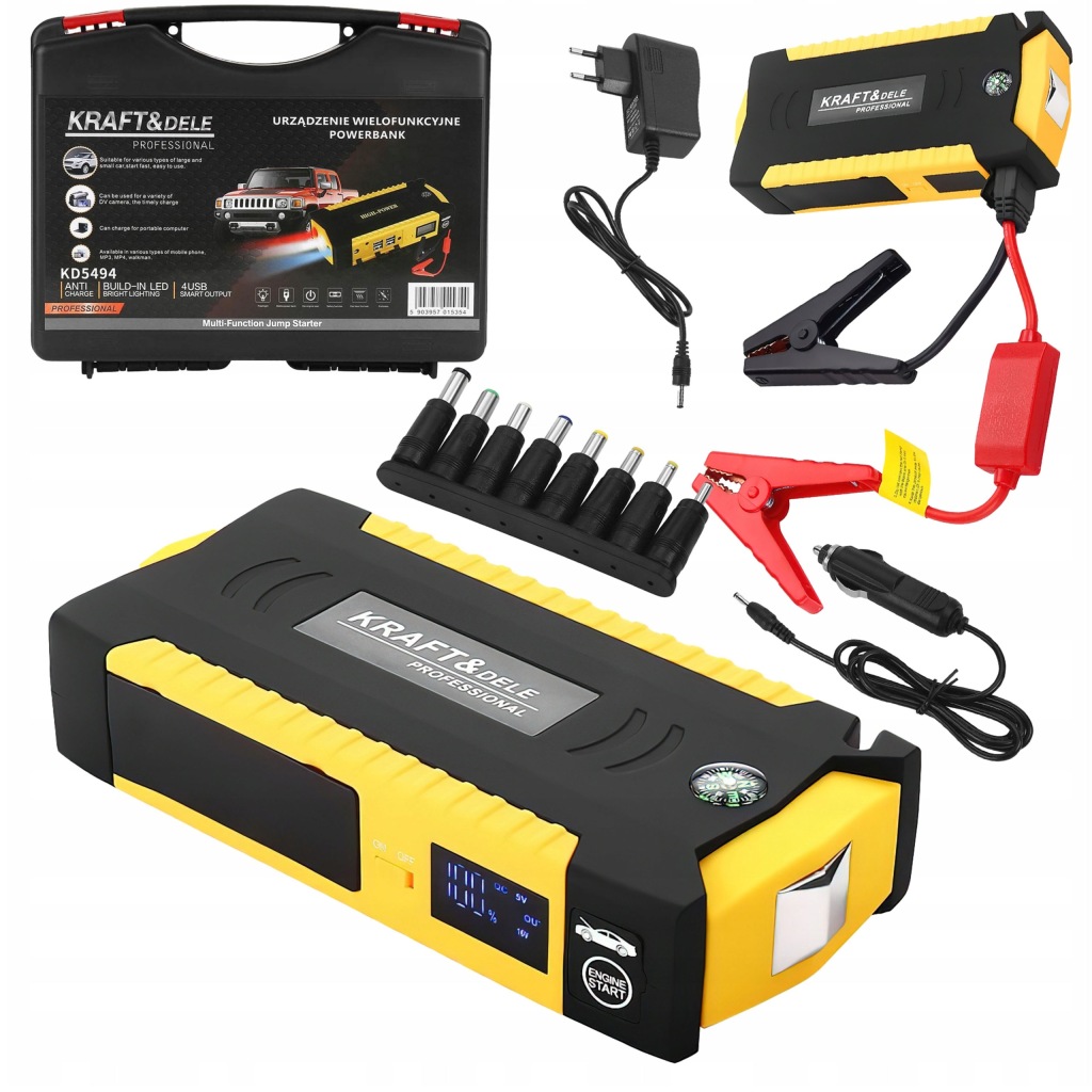 Jump Starter Booster PowerBank Kraft&Dele 3.0 Usb-a Kufr 16800 mAh 12V
