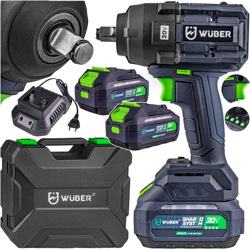 Aku Rázový Utahovák Bezkartáčový Elektrický Set 2X Aku Wuber