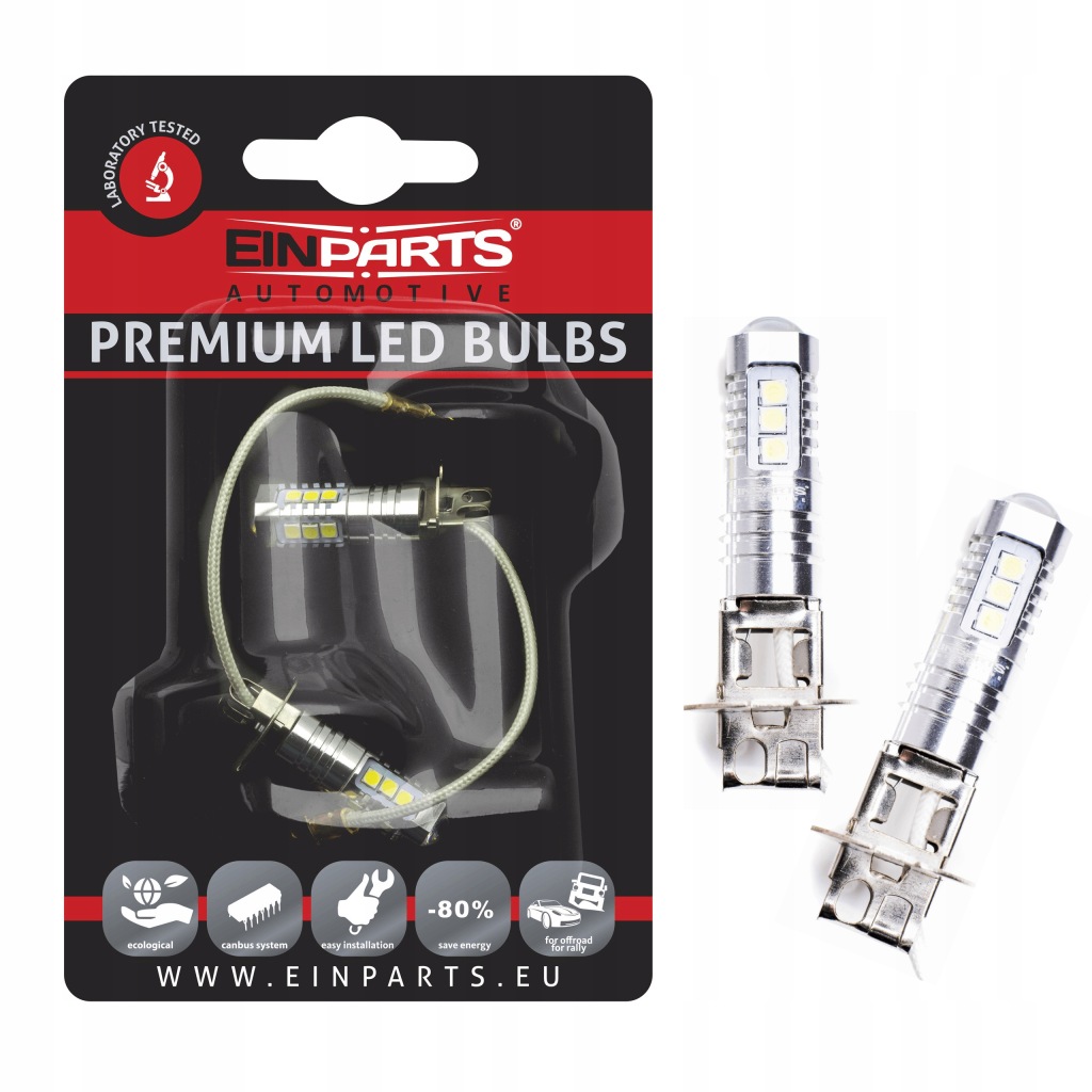 Led Žárovka H3 Canbus 14 Smd 3030 Mlhová 6000K Studená Bílá