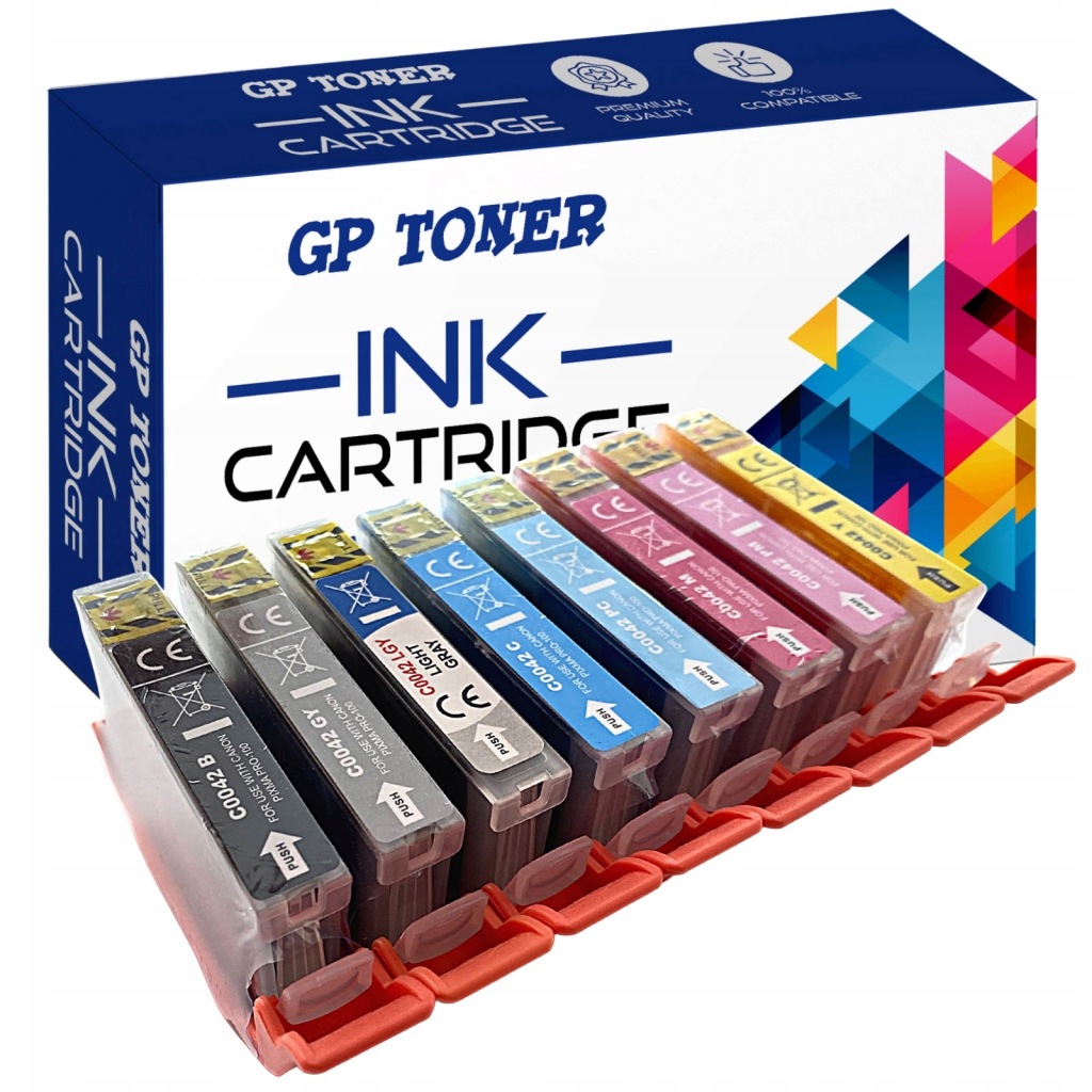 8X Inkoust pro Canon Pixma PRO-100S Pro 100S CLI42 Sada Odolné Náhrady