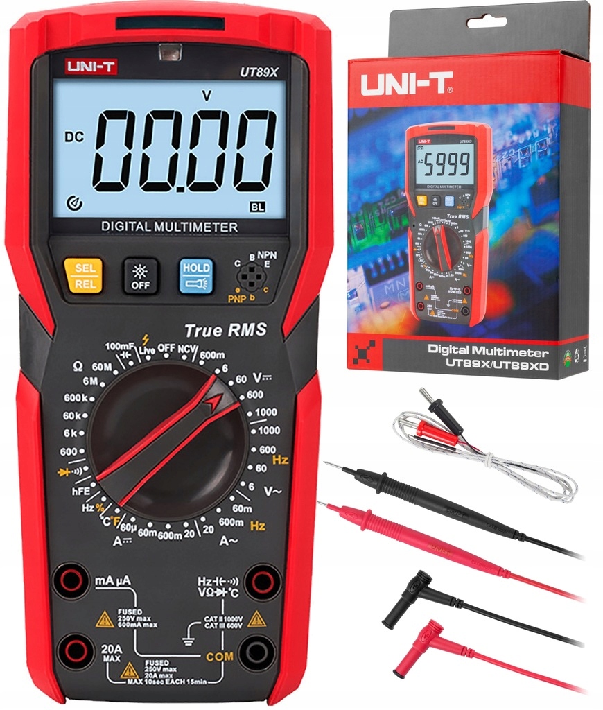 Univerzální Digitální Multimetr Měřič Proudu UT89X True Rms Termosonda