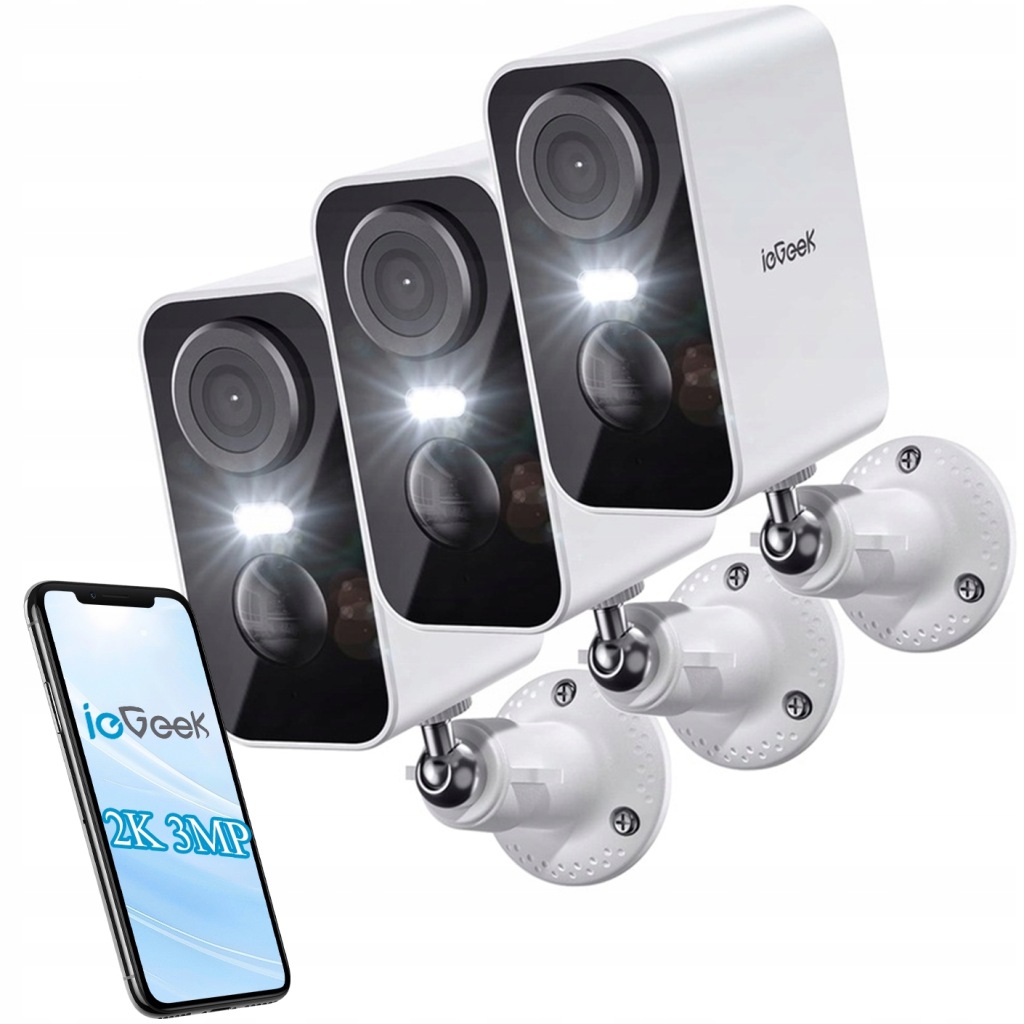 Venkovní bezpečnostní kamera Wifi 2K 3MPx Full Hd x3 s baterií 5200 mAh