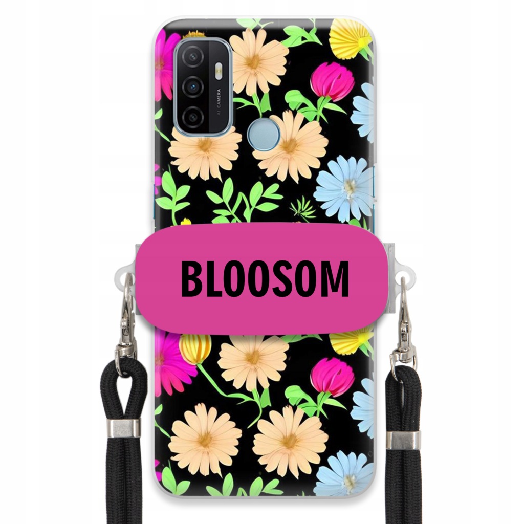 Pouzdro Držák Crossbody pro Oppo A53S Kryt Case Květiny Bloosom Flower