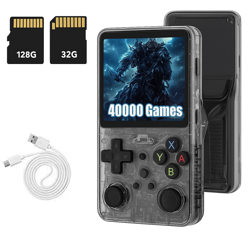 Přenosná mobilní herní konzole Retro R36S 3,5" Ips Paměťová Karta 32G 128G