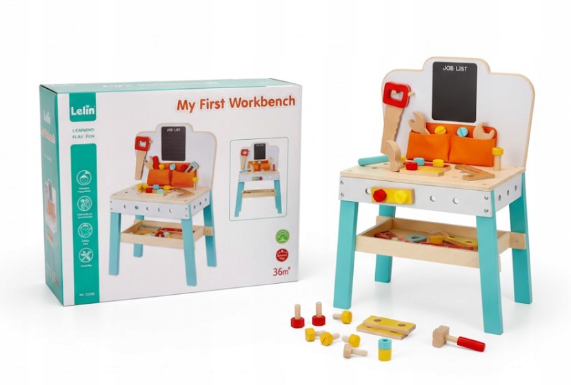 Dřevěná Dílna Pro Děti S Tabulí S Příslušenstvím, Sada Pro Kutily 3