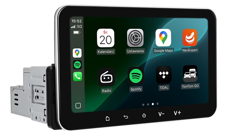 Autorádio 1DIN Navigace Android Carplay Mapy Aplikace Bluetooth
