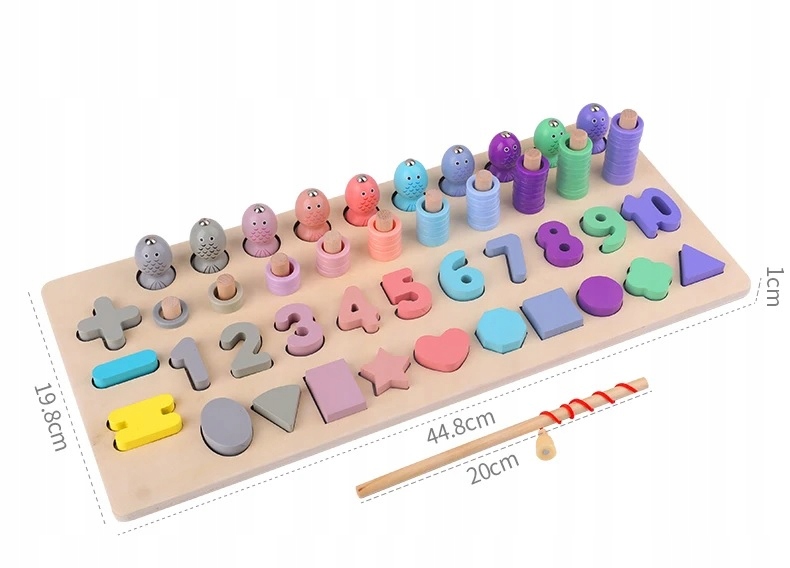 Magnetická Skládačka Číslice Rybičky Montessori Pastelová Pro Děti
