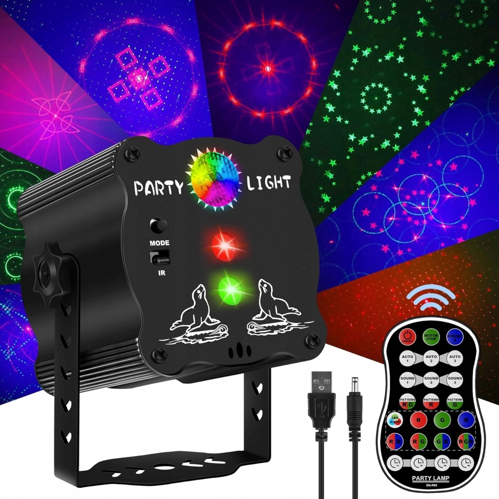Diskotékový Projektor Disco Koule Reflektor Laser Led Rgb Ovládání Hlasu