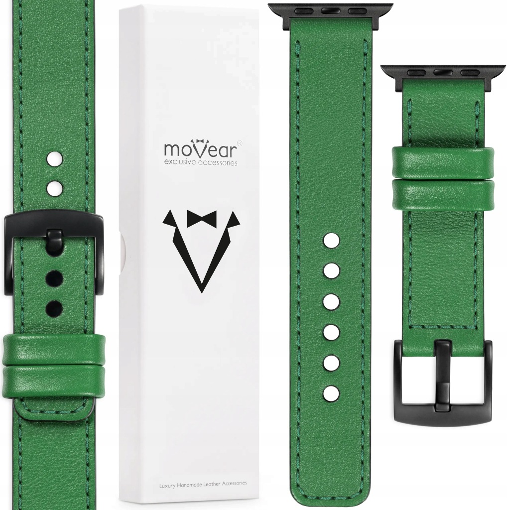 Kožený řemínek pro Apple Watch 10 9 8 7 6 5 Se 42-40 mm Stylový zelený