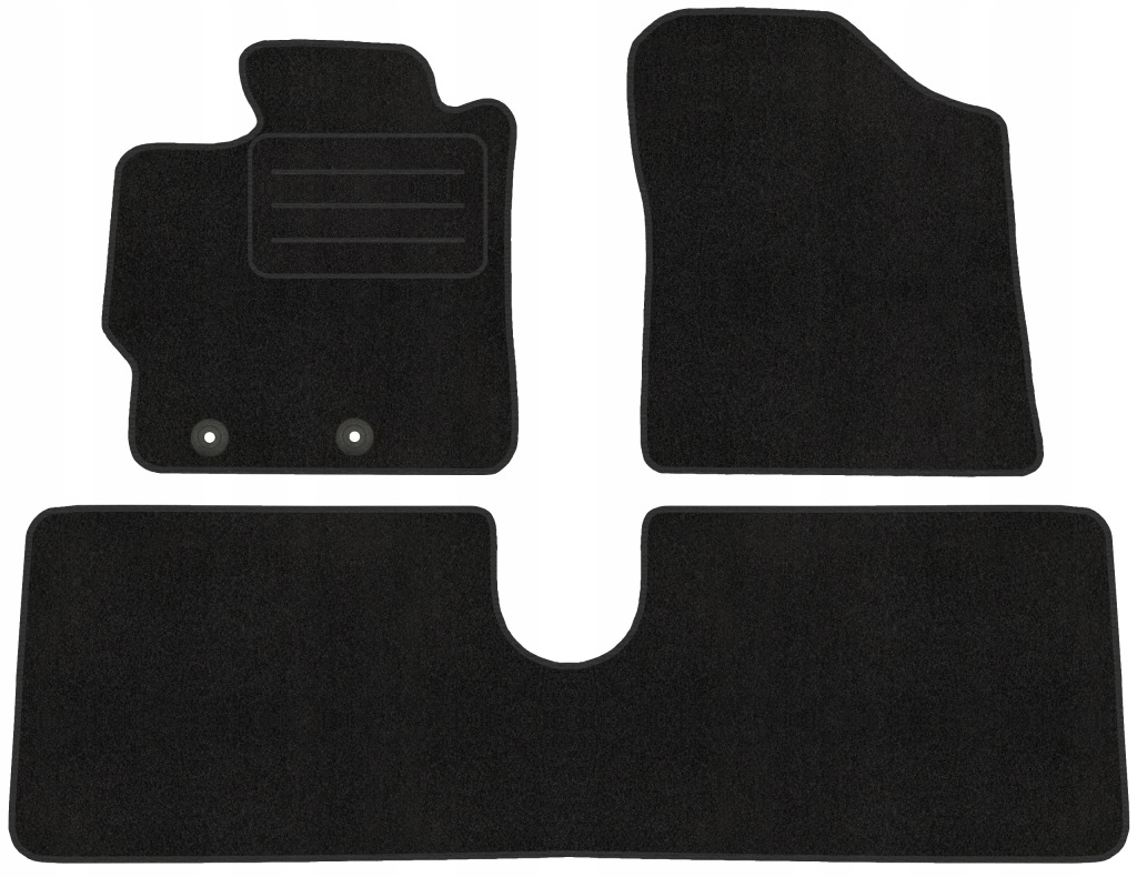Velurové koberce Lux pro Toyota Yaris III (2011-2019) Černé Komplet