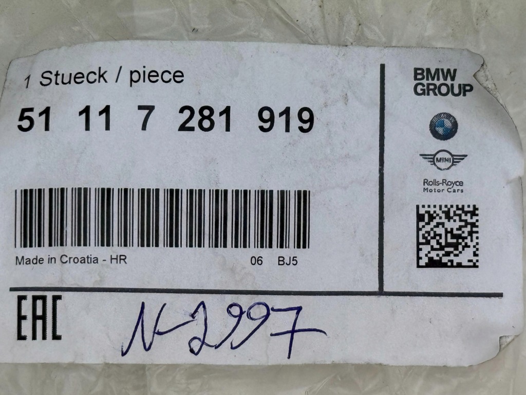 BMW F30 F31 Kratka Zderzaka Przednia Lewa Przód Nowa OE 7281919 — zdjęcie 5