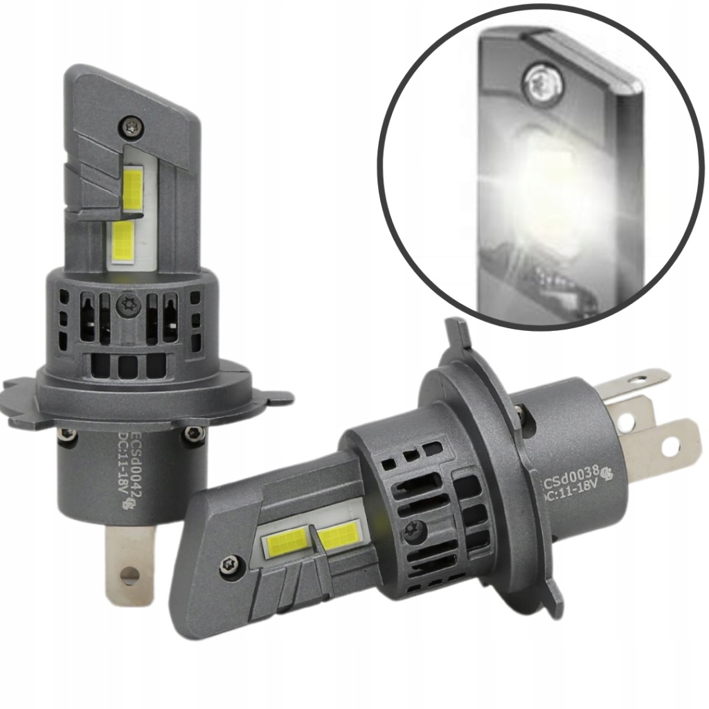 2x Led Žárovka H4 Access 6500K +300% Plug & Play Csp Light Pro Canbus 12V