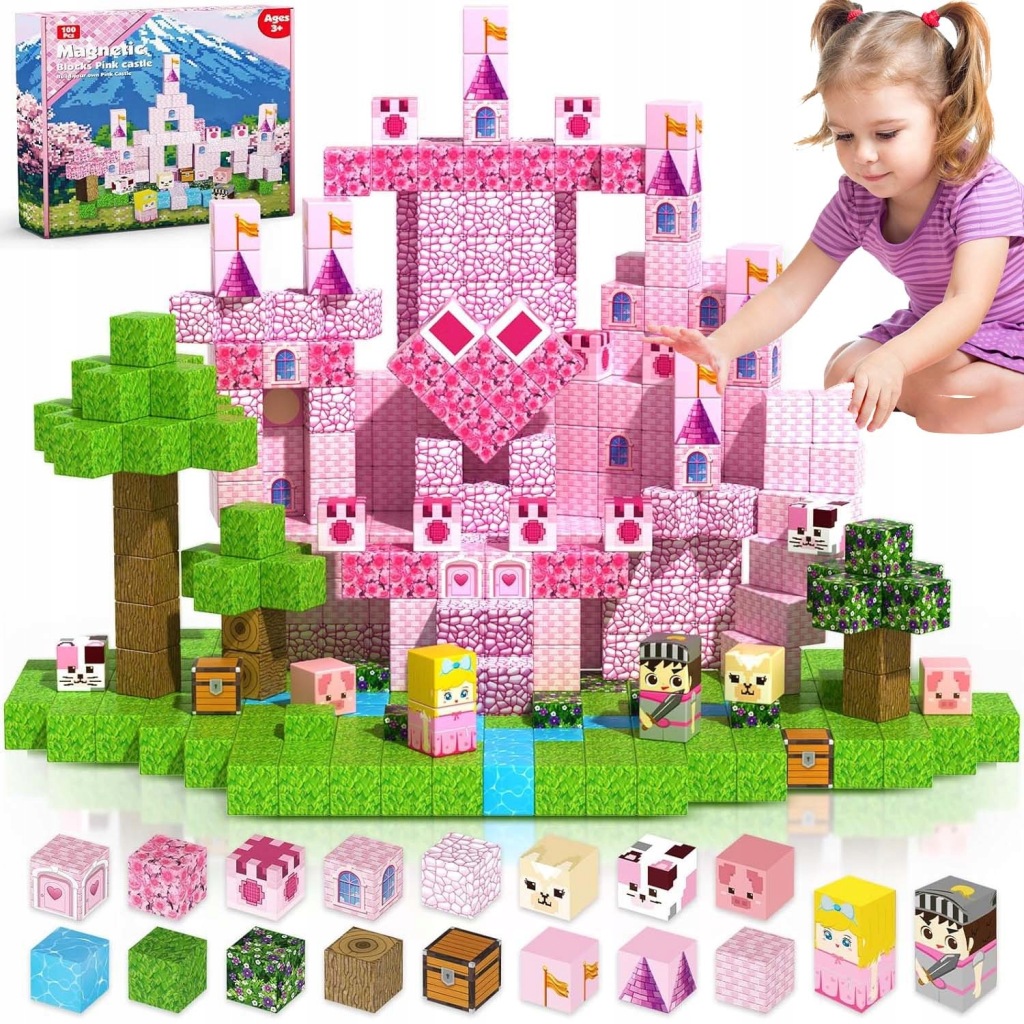 Magnetické Stavební Stavebnice Pixely Stavebnice Děti 100 Ks