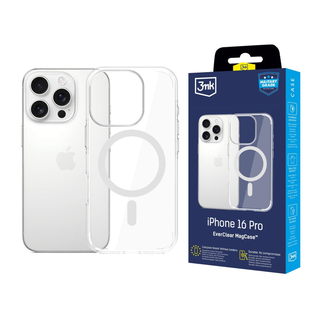 Pouzdro s MagSafe 3mk EverClear Case zadní kryt pro telefon Apple iPhone 16 Pro