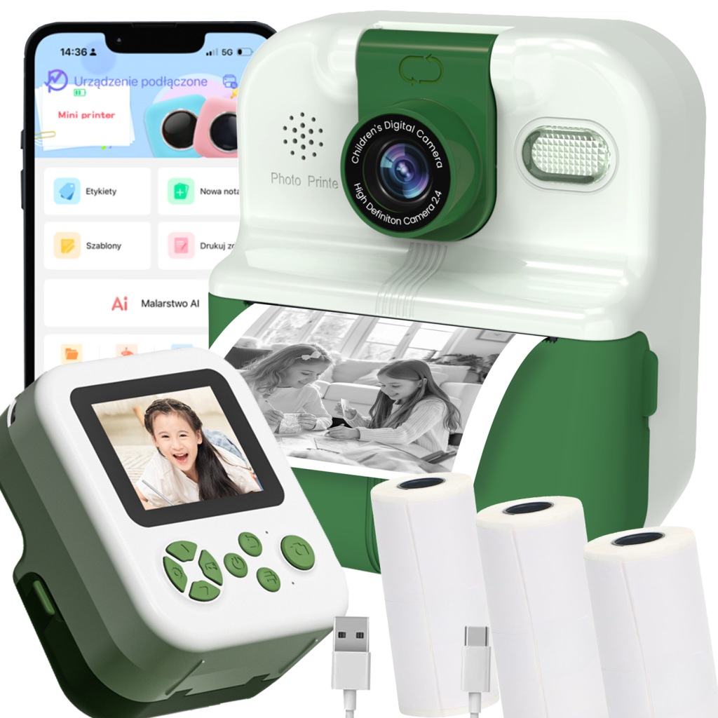Phomemo Mini Termální tiskárna Fotuś Instantní fotoaparát pro děti Hry