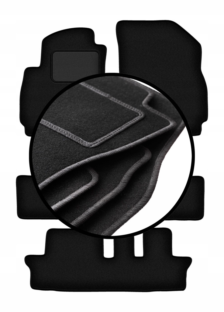 Velurové koberce komplet pro: CHevrolet Orlando I 7 osob (2011-2015)