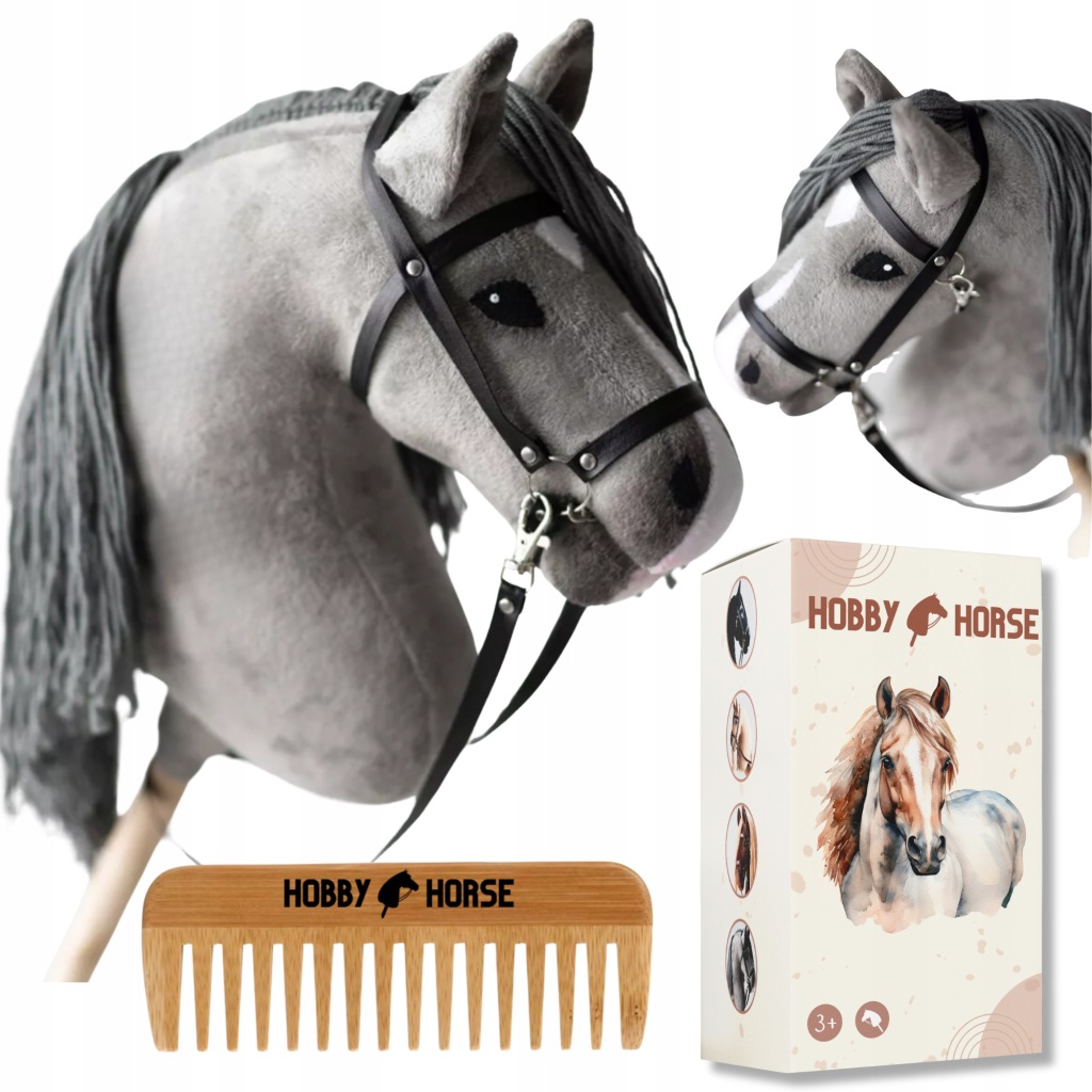 Hobby Horse Kůň Na Tyči A3 Koník S Hřívou Hlava Koně Hřeben Krabička