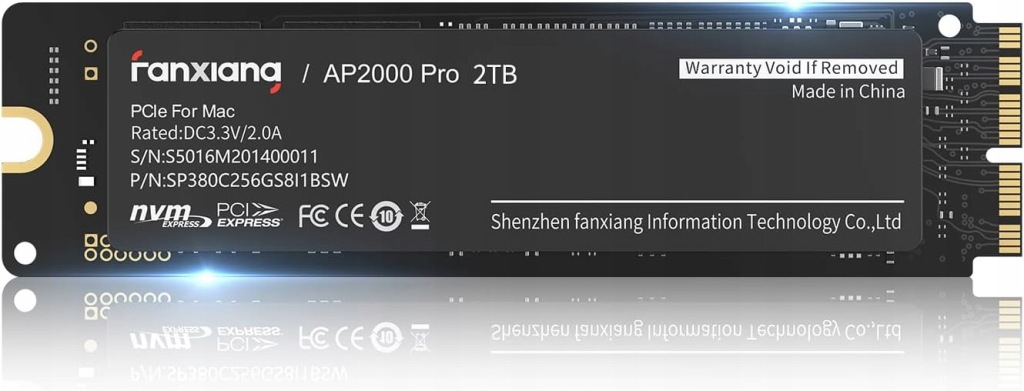 Ssd disk Macbook Pro Air Fanxiang AP2000PRO 2TB M.2 PCIe 2012-2018 Apple