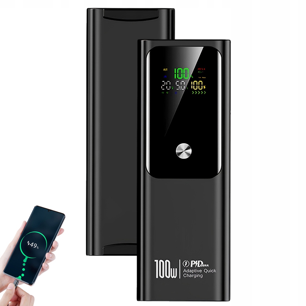 Rychle Se Nabíjející Power Banka 20000MAH Pd 100W Černá
