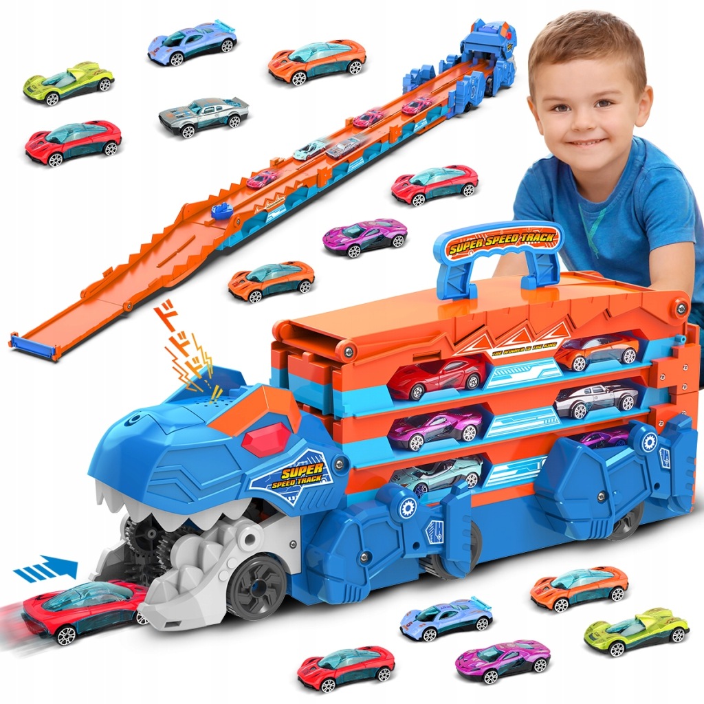 Nákladní Automobil Dinosaurus Tir Auto Autopřepravník Autíčko Autodráha 2V1 Velká 1.65 M