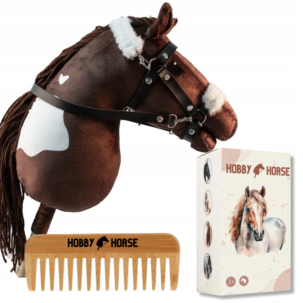 Hobby Horse Kůň Na Tyči A3 Koník S Hřívou Hlava Koně Hřeben Krabička